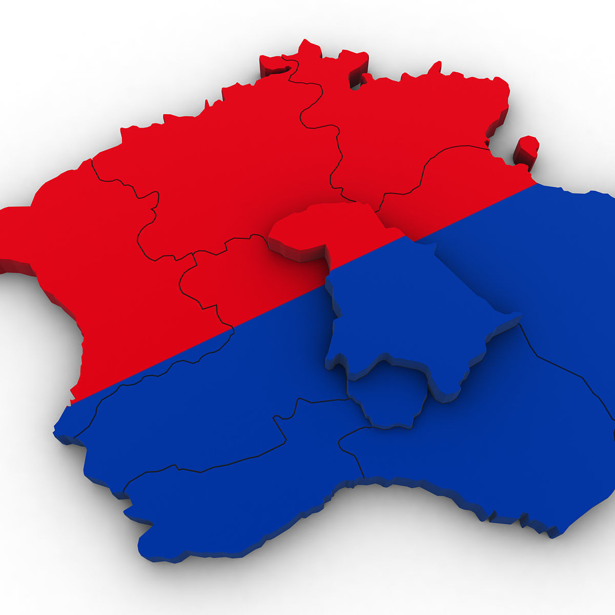 3d Political Map of Armenia 3D model_6