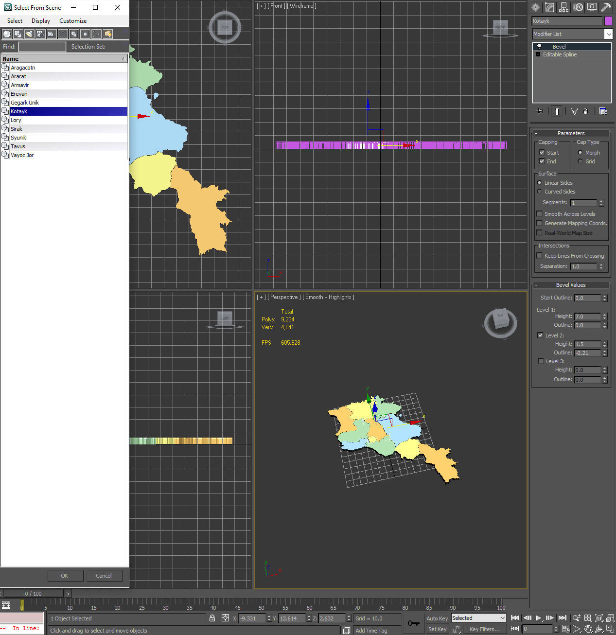 3d Political Map of Armenia 3D model_8