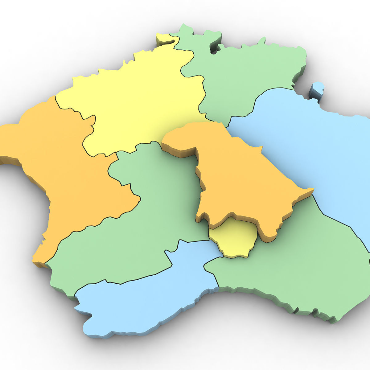 3d Political Map of Armenia 3D model_7