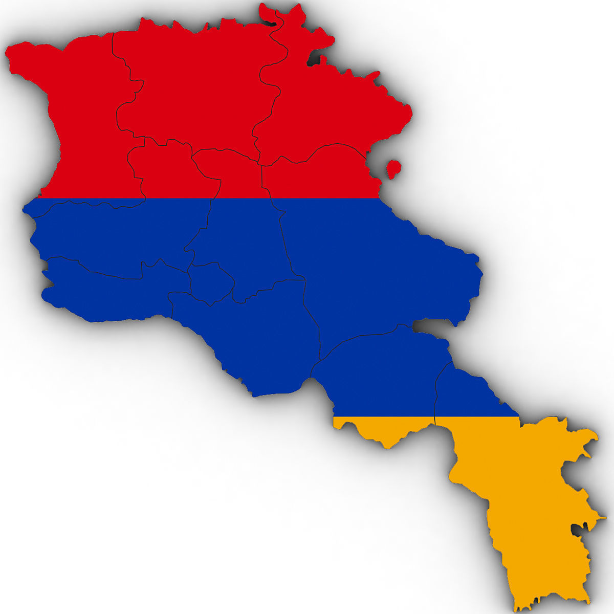 3d Political Map of Armenia 3D model_4