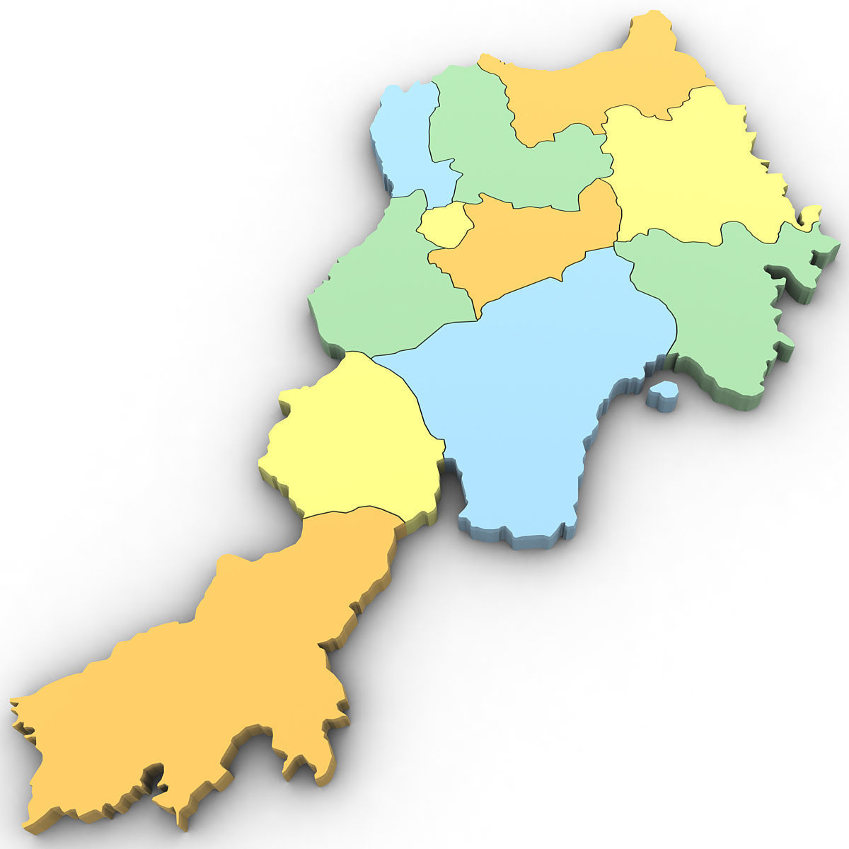 3d Political Map of Armenia 3D model_3