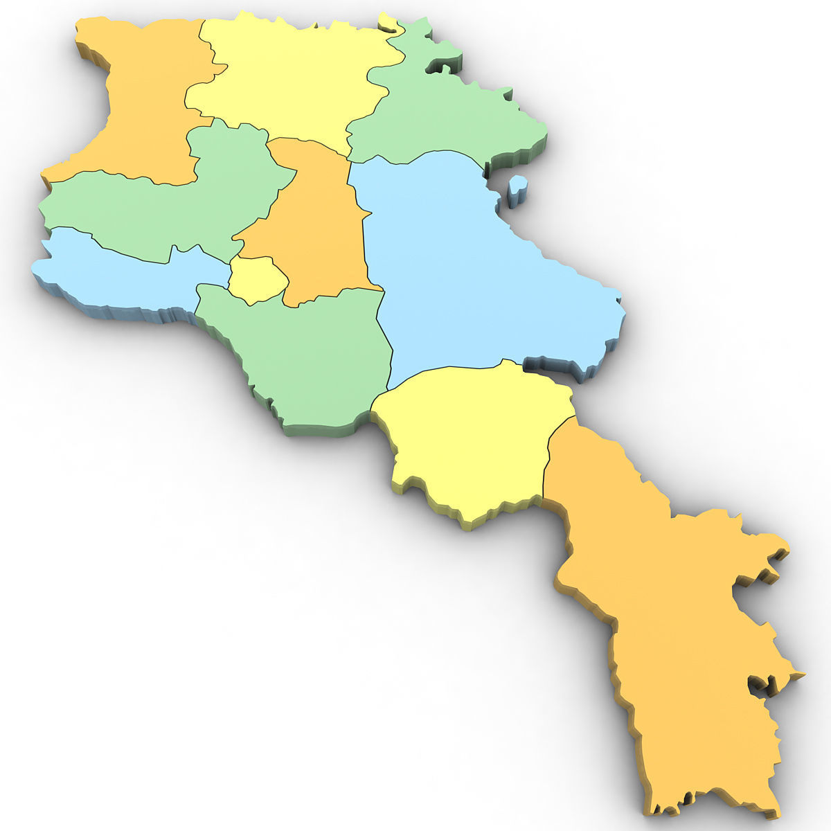 3d Political Map of Armenia 3D model_5