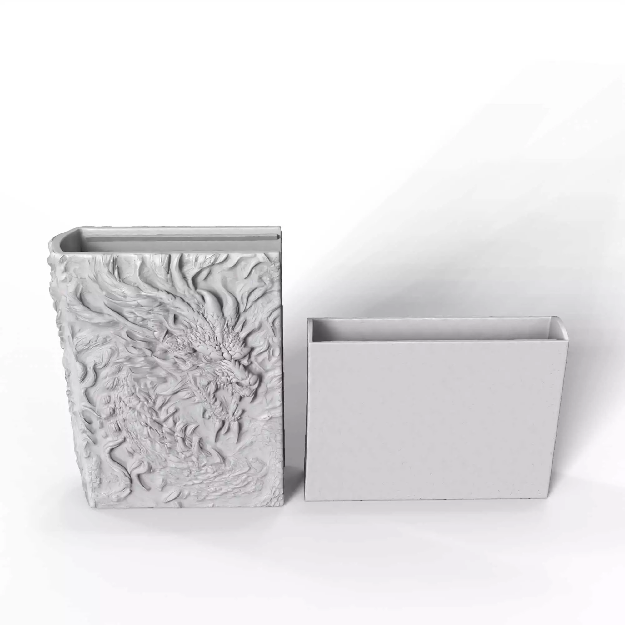 Dragon Book Nook Storage Box No Supports 3D print model_1