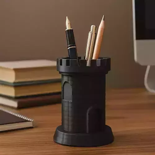 Castle Pen Holder 3D Model Desk Organizer for Office or Home 3D print model
