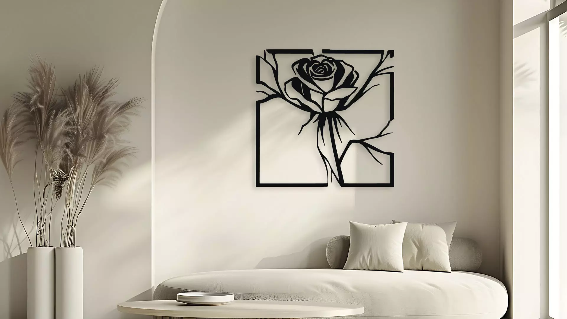 Elegant Rose Wall Art Digital Deswall decor artign 3D model_5