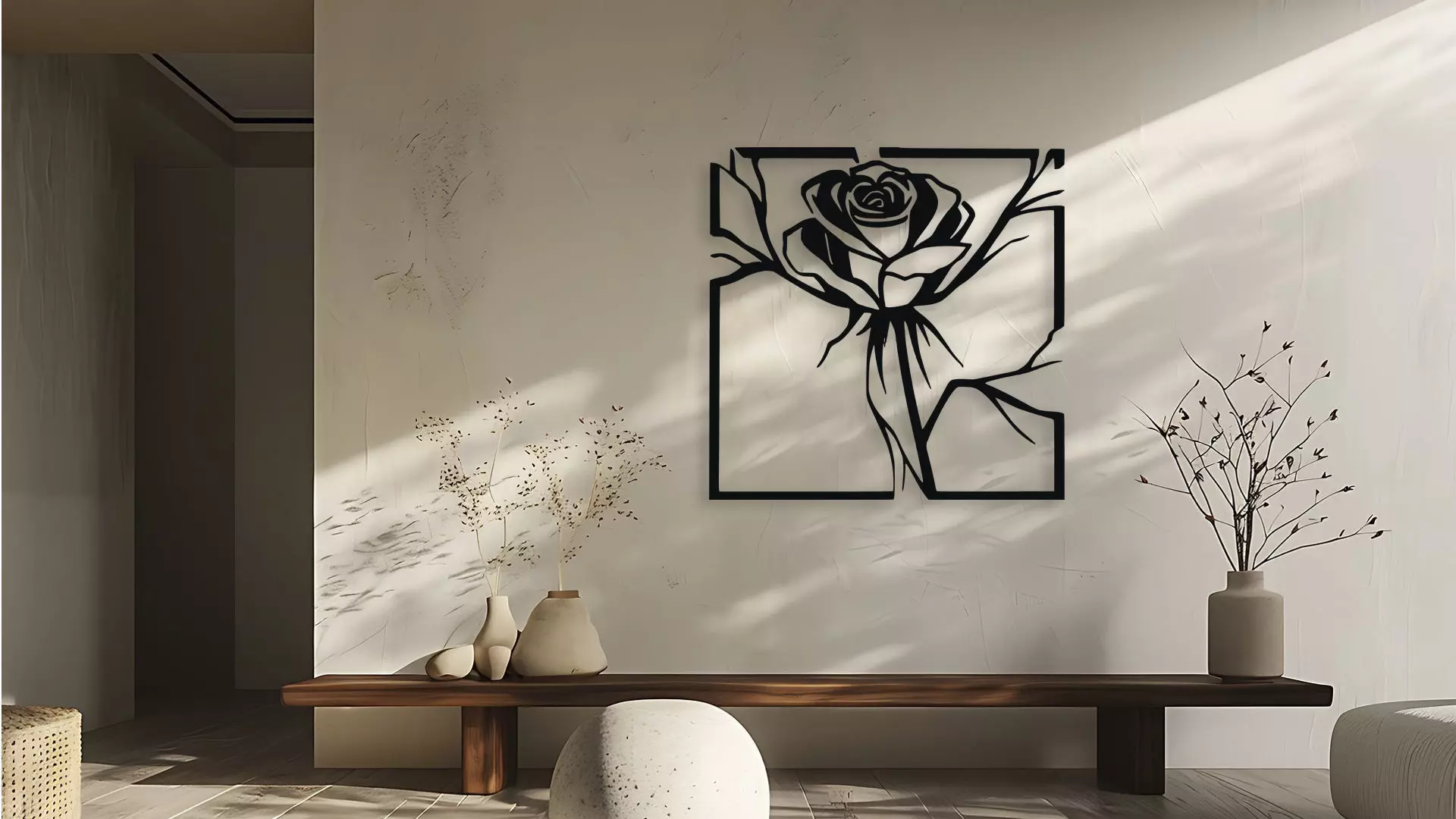 Elegant Rose Wall Art Digital Deswall decor artign 3D model_1