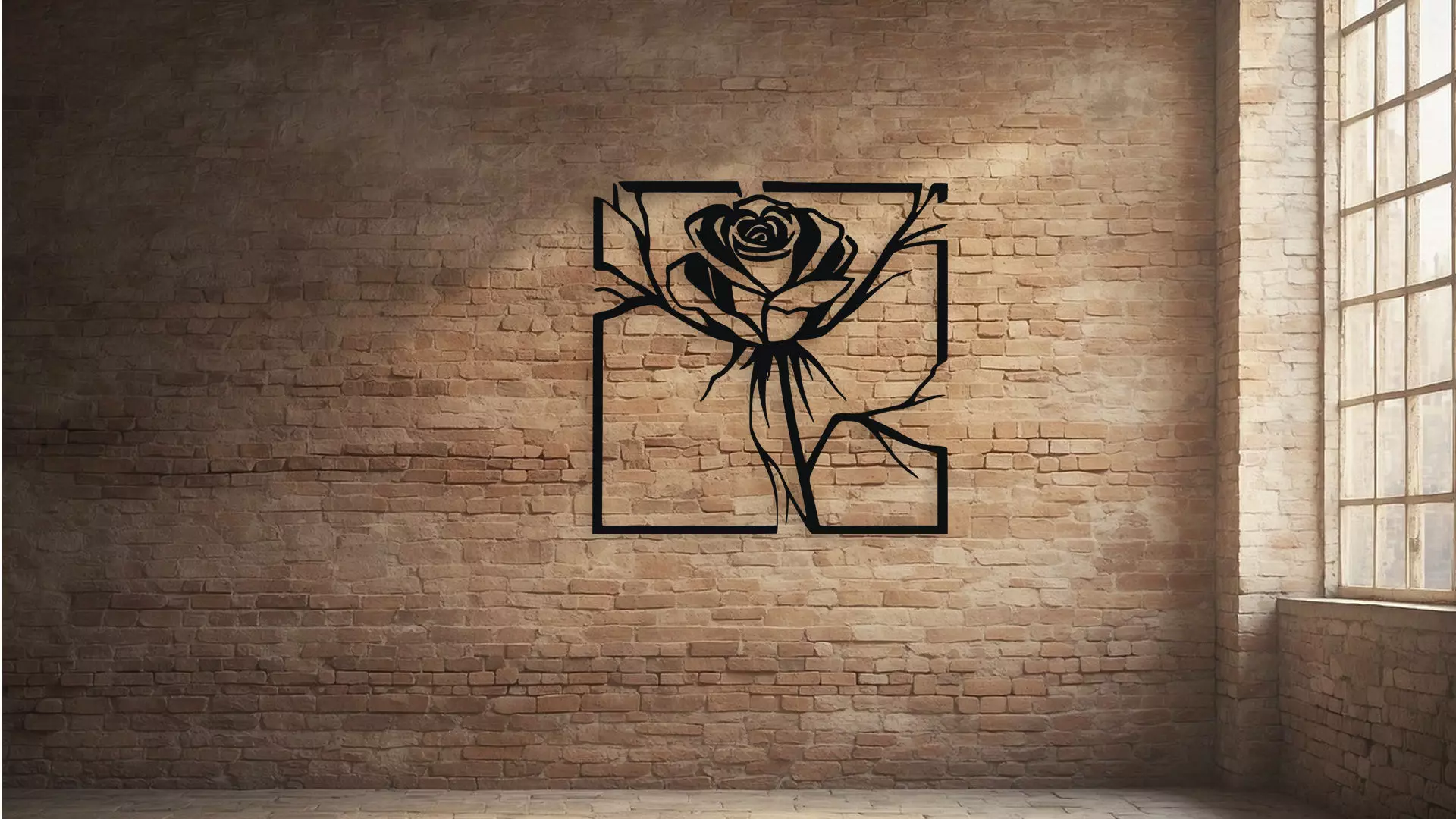 Elegant Rose Wall Art Digital Deswall decor artign 3D model_2