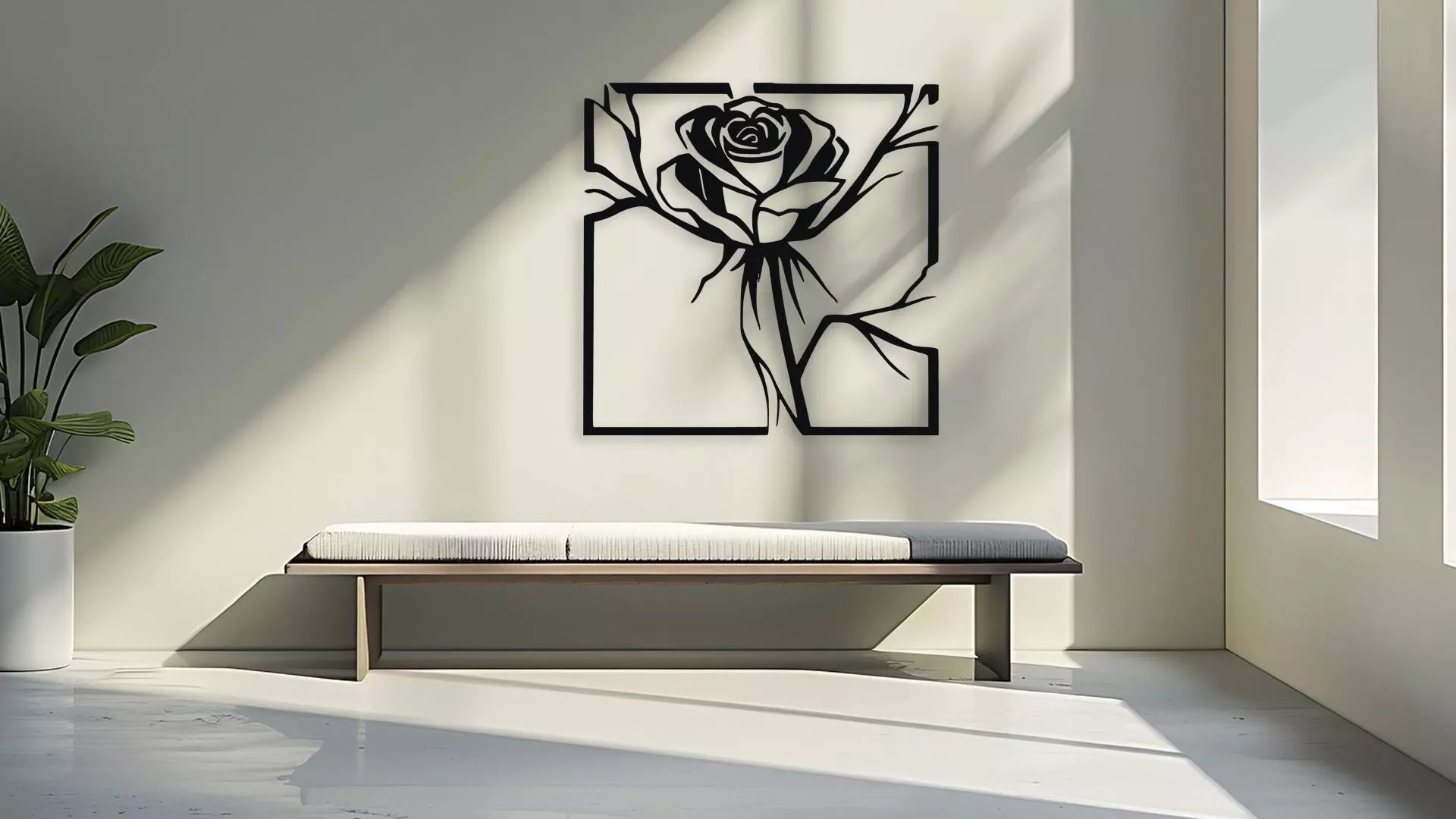 Elegant Rose Wall Art Digital Deswall decor artign 3D model_3