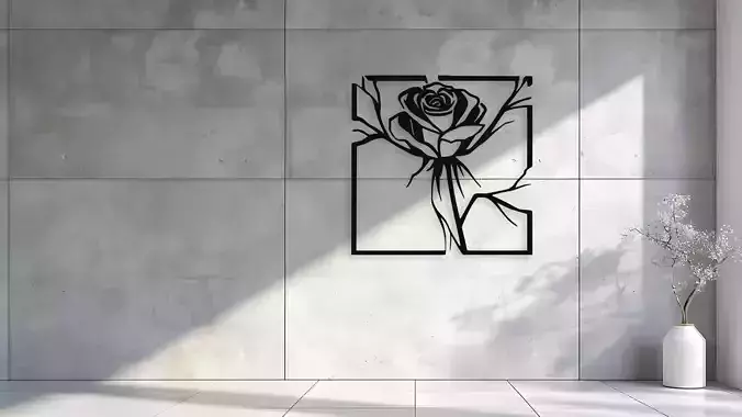 Elegant Rose Wall Art Digital Deswall decor artign
