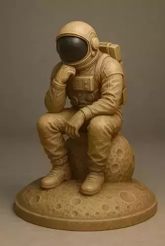 Rocket Thinker 3D Statue 