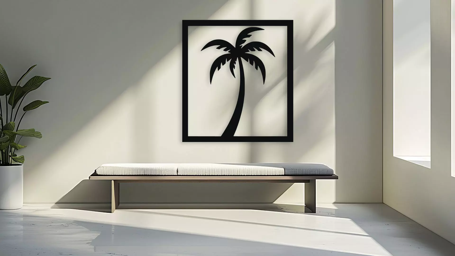 Bird on Branch Silhouette Wall Decor Art Nature Design 3D model_3