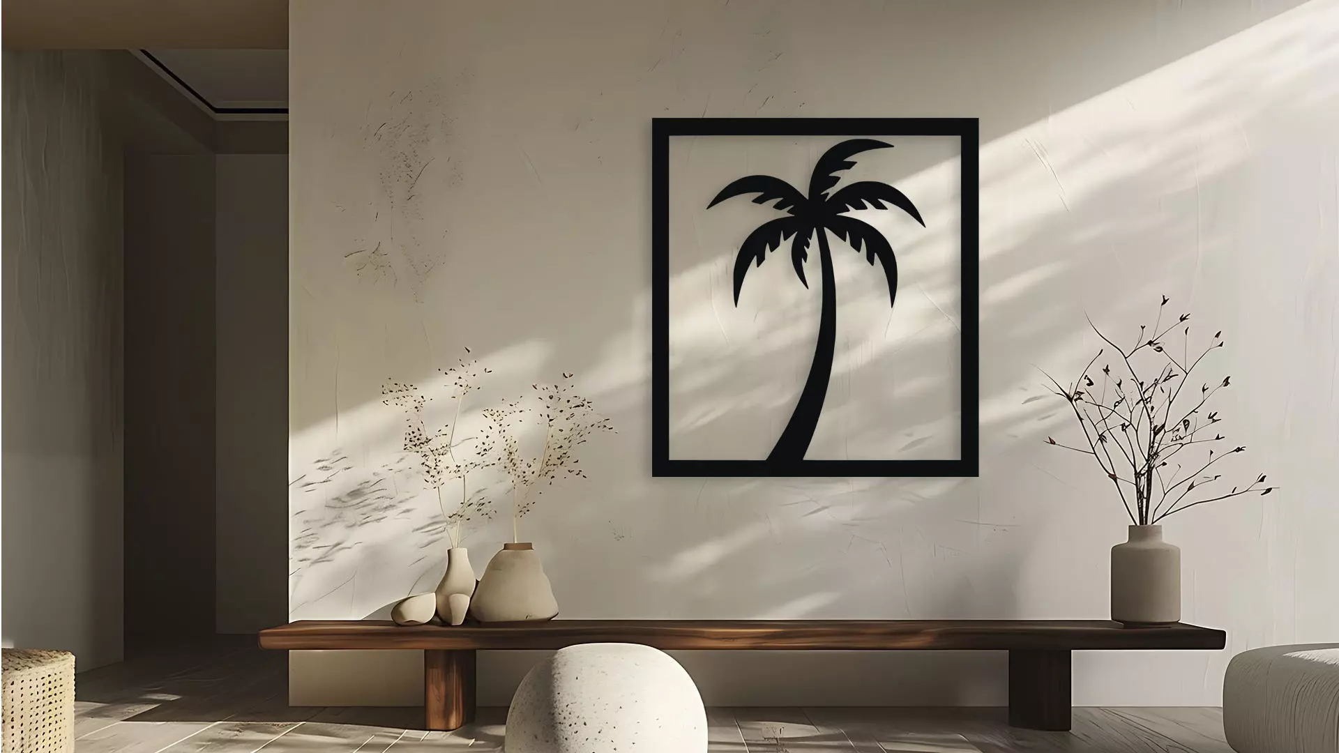 Bird on Branch Silhouette Wall Decor Art Nature Design 3D model_5