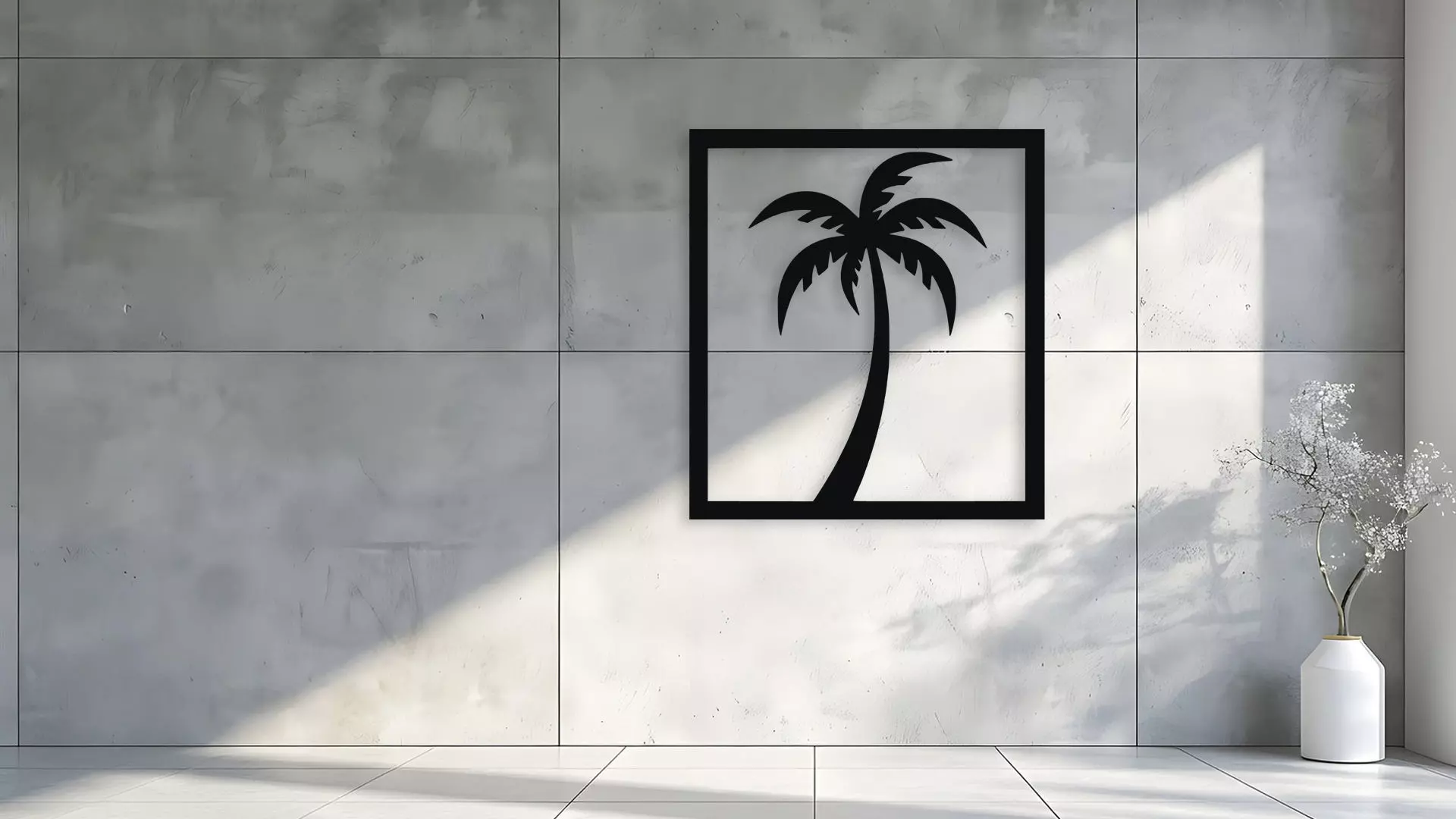 Bird on Branch Silhouette Wall Decor Art Nature Design 3D model_1