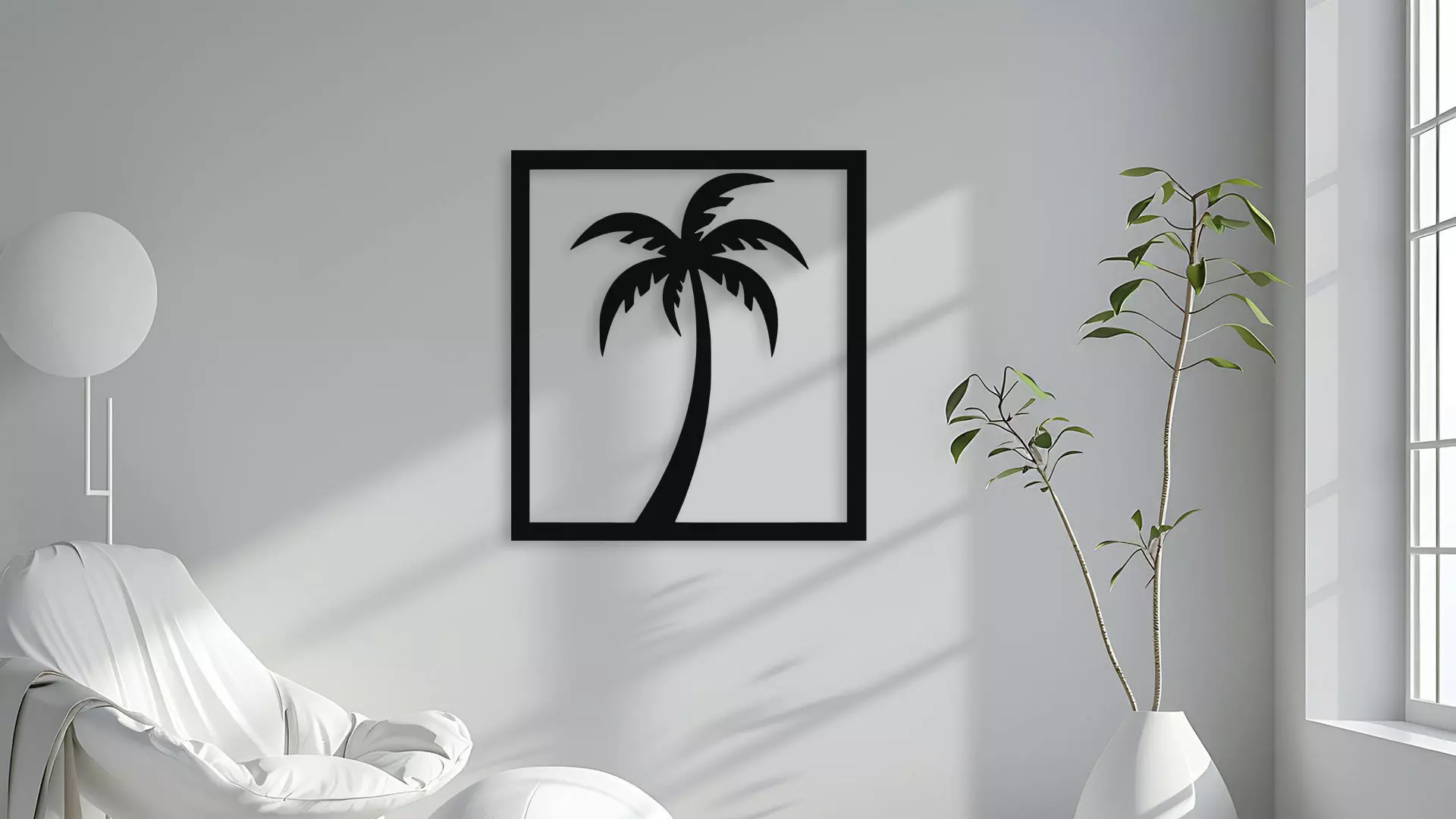 Bird on Branch Silhouette Wall Decor Art Nature Design 3D model_4