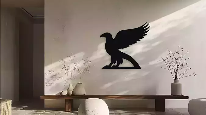 Eagle Silhouette Digital Art for Wall Decor and Crafts