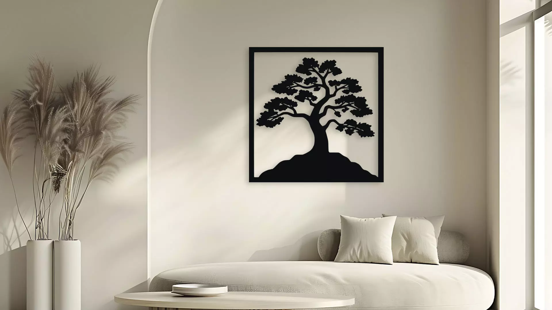 Elegant Tree Silhouette Wall Decor 3D model_5