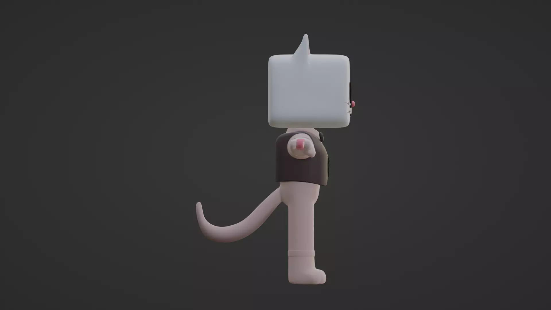  Cartoon Cat in Tuxedo Low-poly 3D model_4