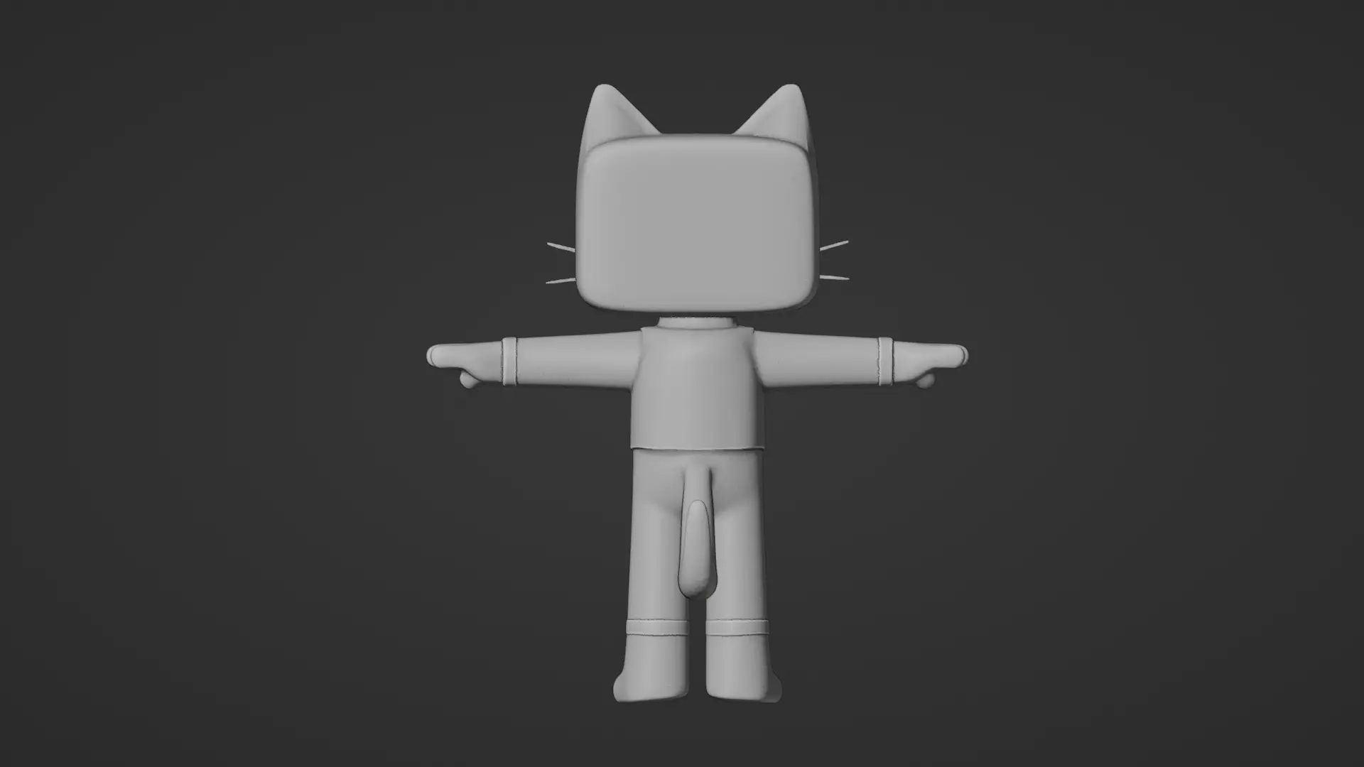  Cartoon Cat in Tuxedo Low-poly 3D model_7
