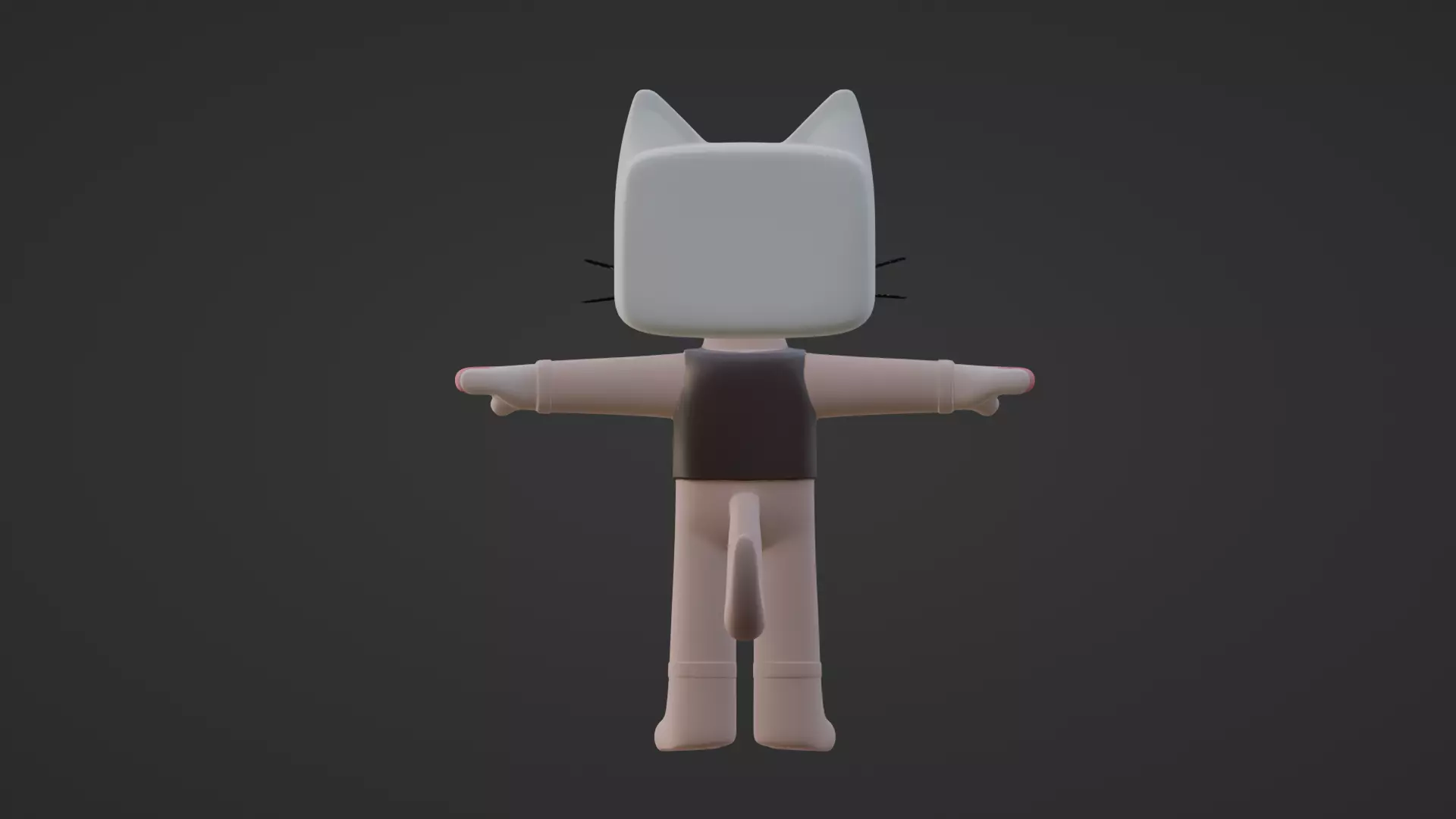  Cartoon Cat in Tuxedo Low-poly 3D model_3