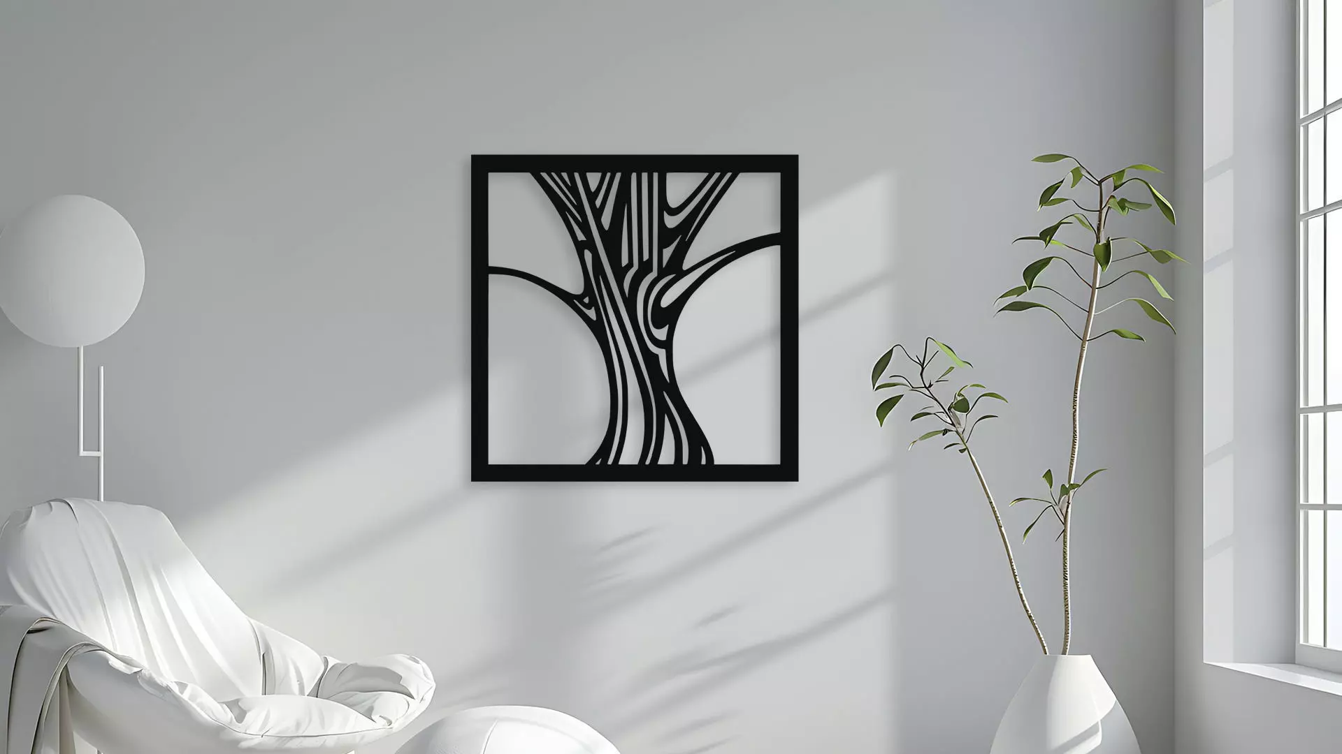 Abstract Tree Wall Decor Art 3D model_4