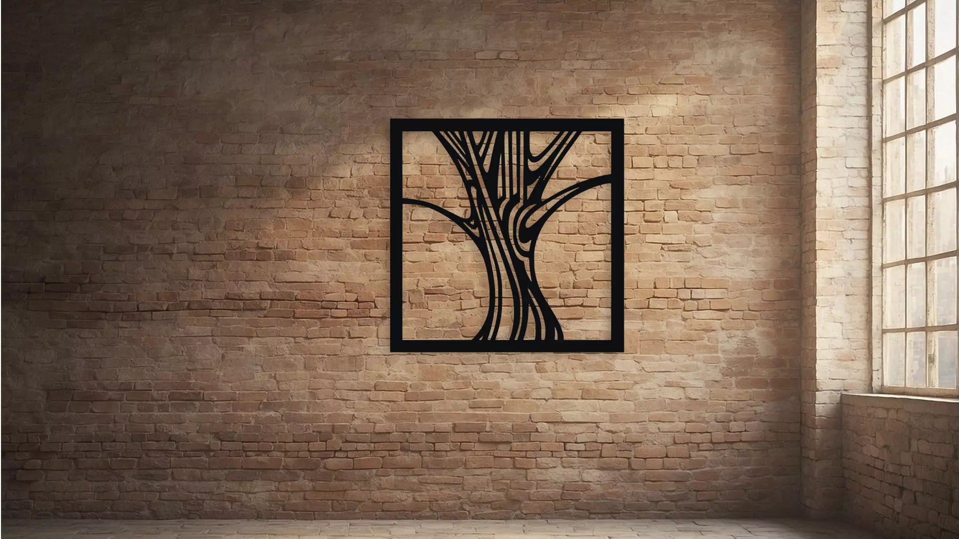 Abstract Tree Wall Decor Art 3D model_2