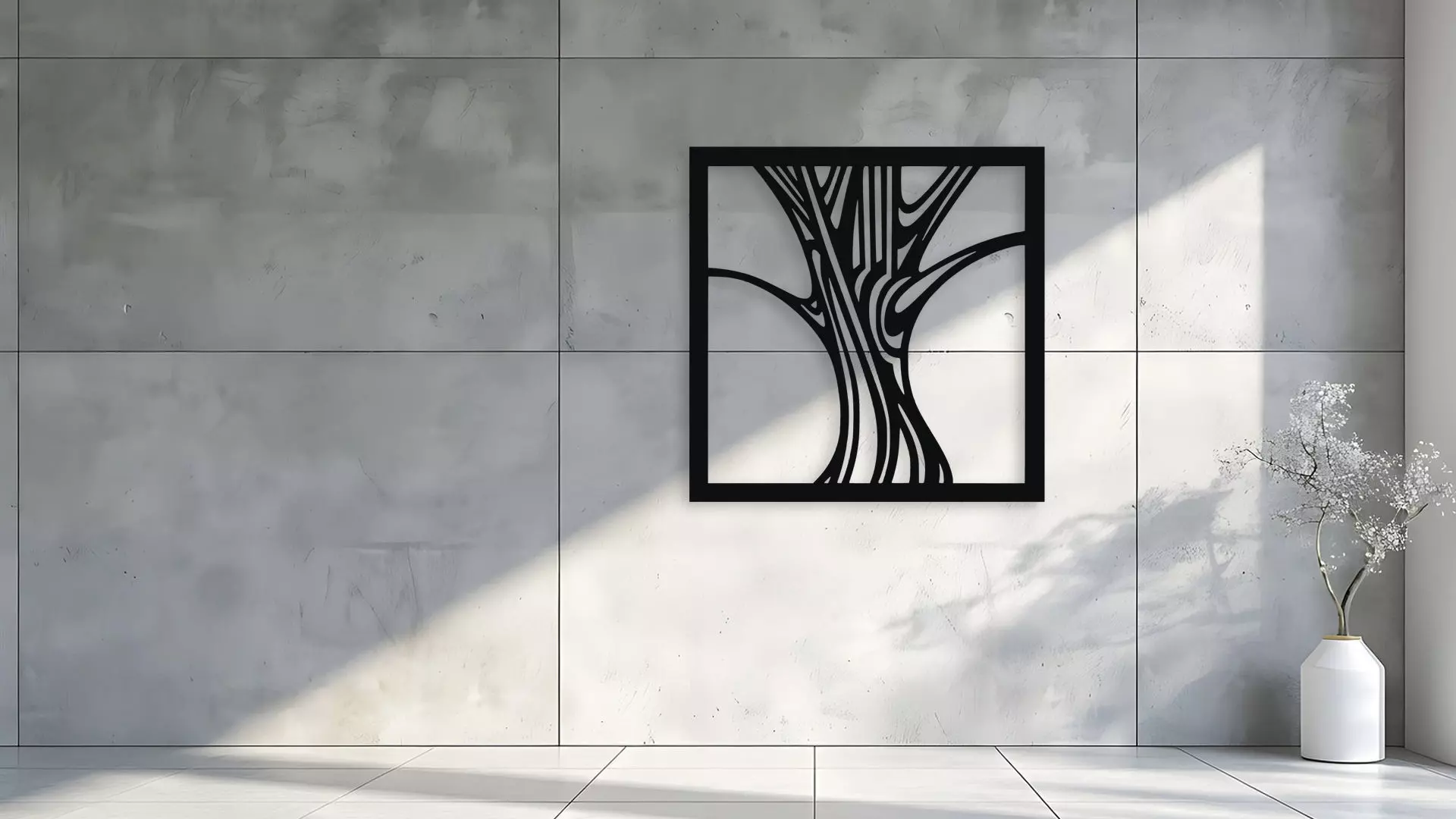 Abstract Tree Wall Decor Art 3D model_1