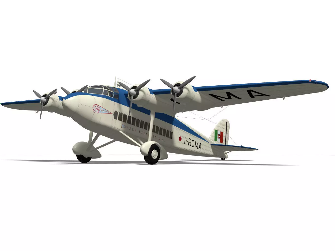 savoia marchetti S74 3D model_7