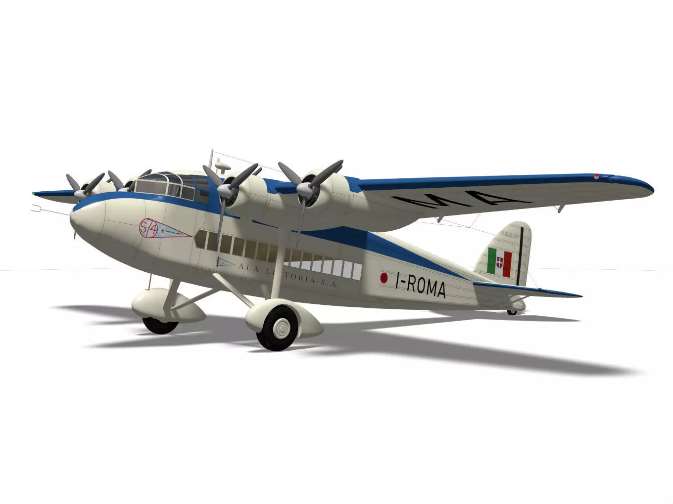savoia marchetti S74 3D model_5