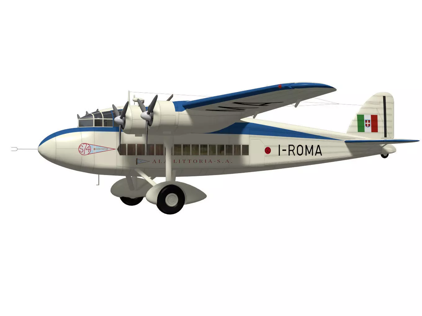 savoia marchetti S74 3D model_2