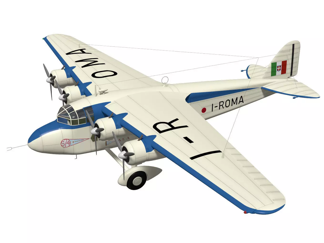 savoia marchetti S74 3D model_0