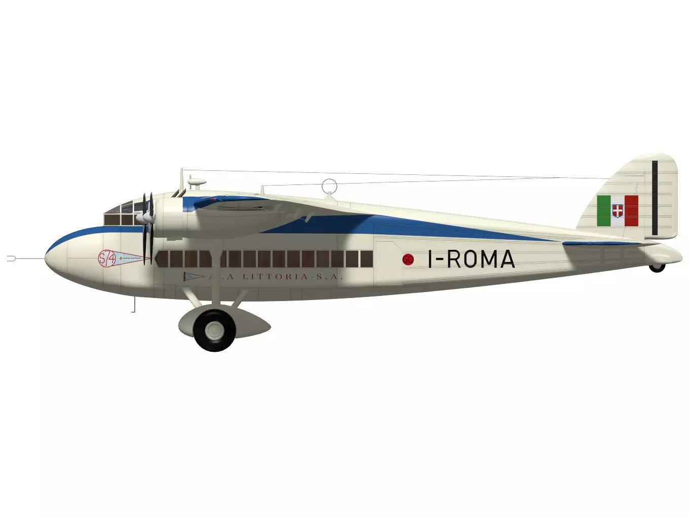 savoia marchetti S74 3D model_8