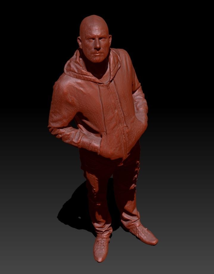 Casual Man Looking Up Low-poly 3D model_1