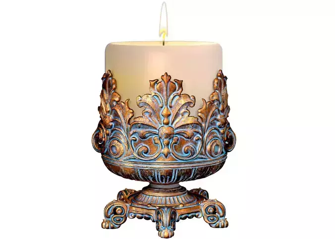Bronze Rustic Candle Holder Antique Candlestick in Classic Style