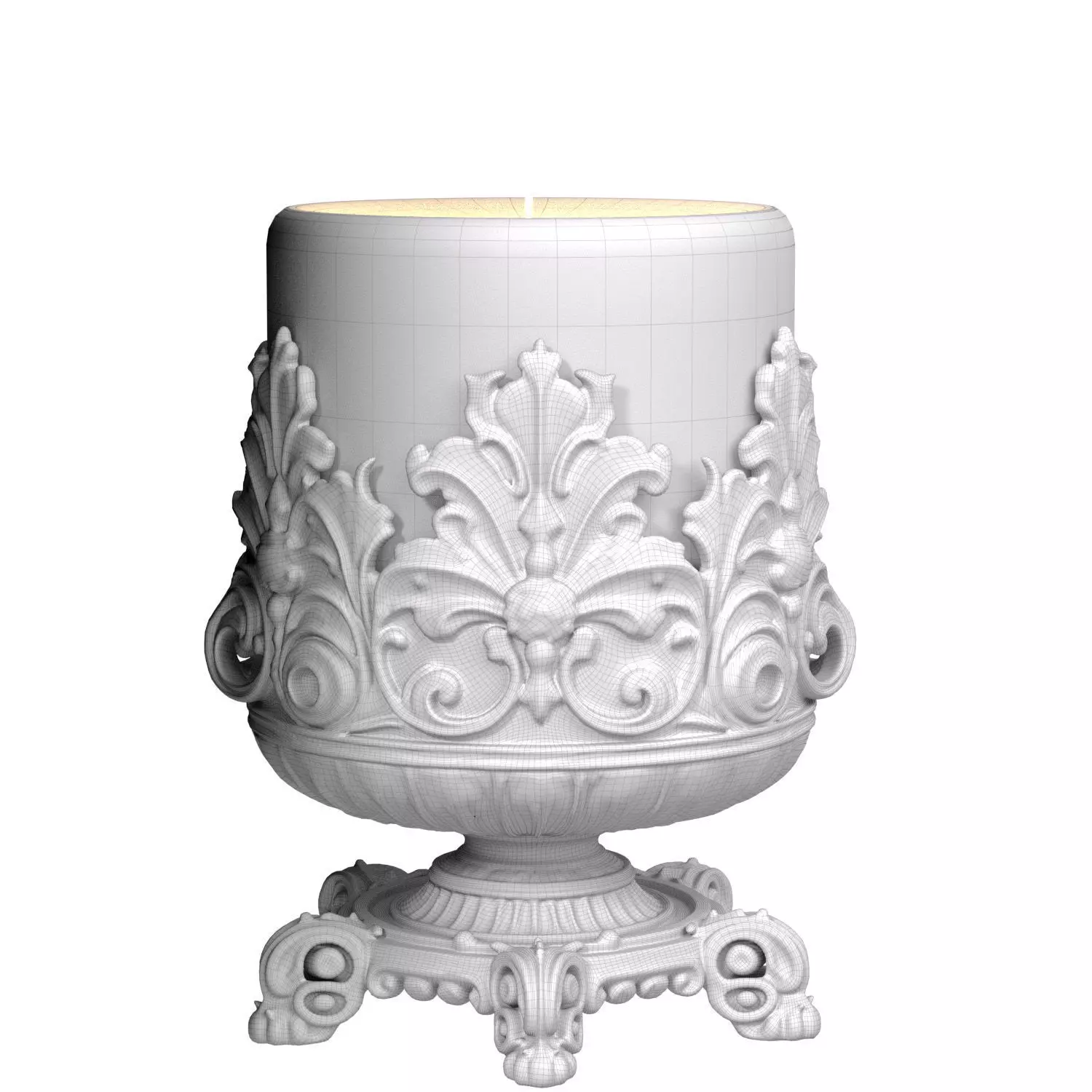 Bronze Rustic Candle Holder Antique Candlestick in Classic Style 3D model_3