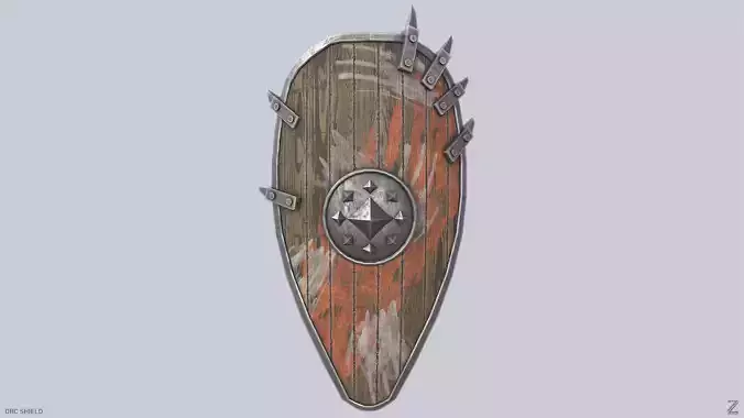 Orc shield Low-poly 3D model