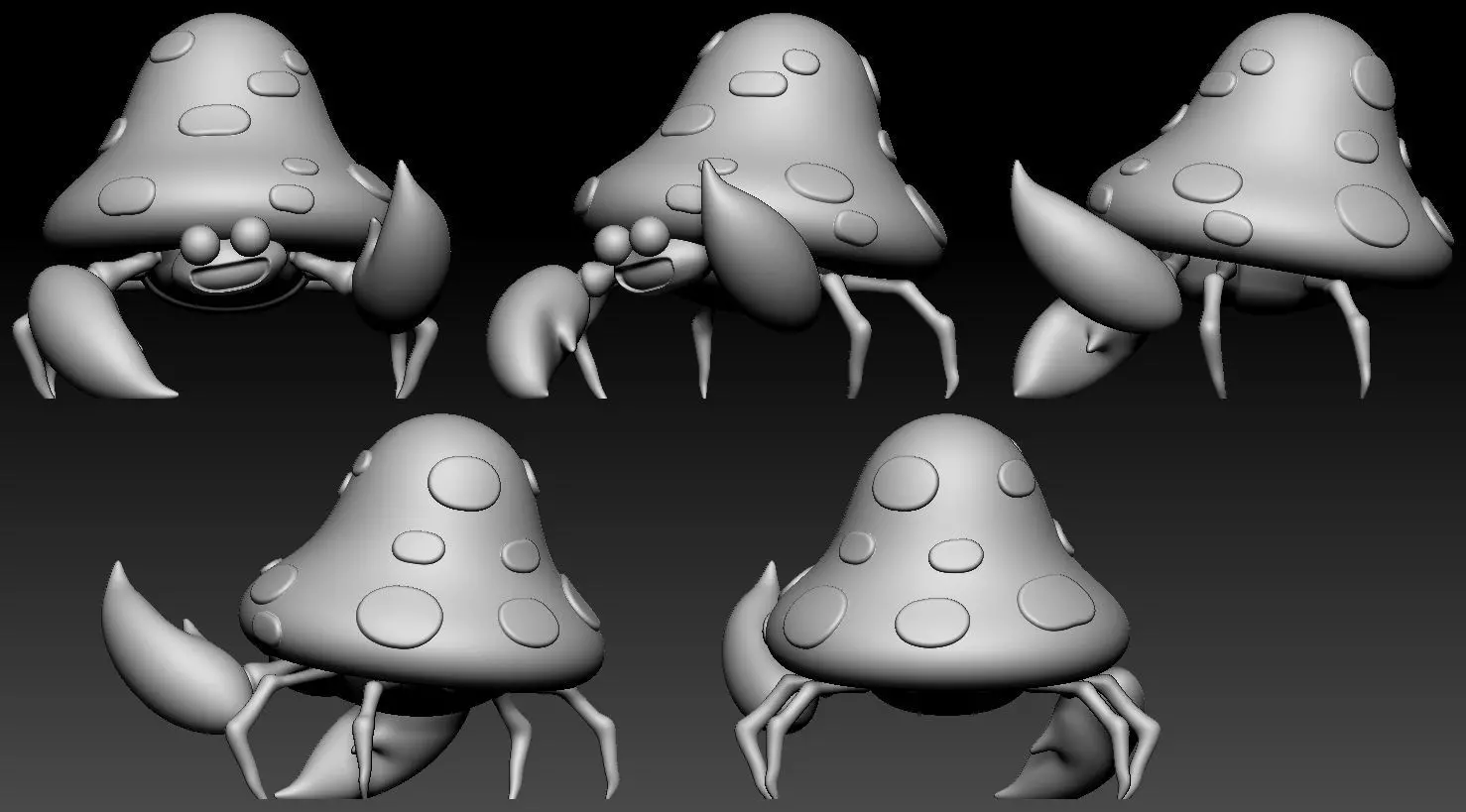 Paras Parasect Pokemon fanart 2 poses 3D print model_9