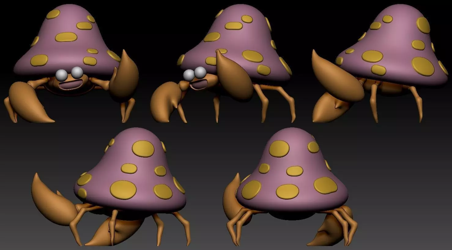 Paras Parasect Pokemon fanart 2 poses 3D print model_7