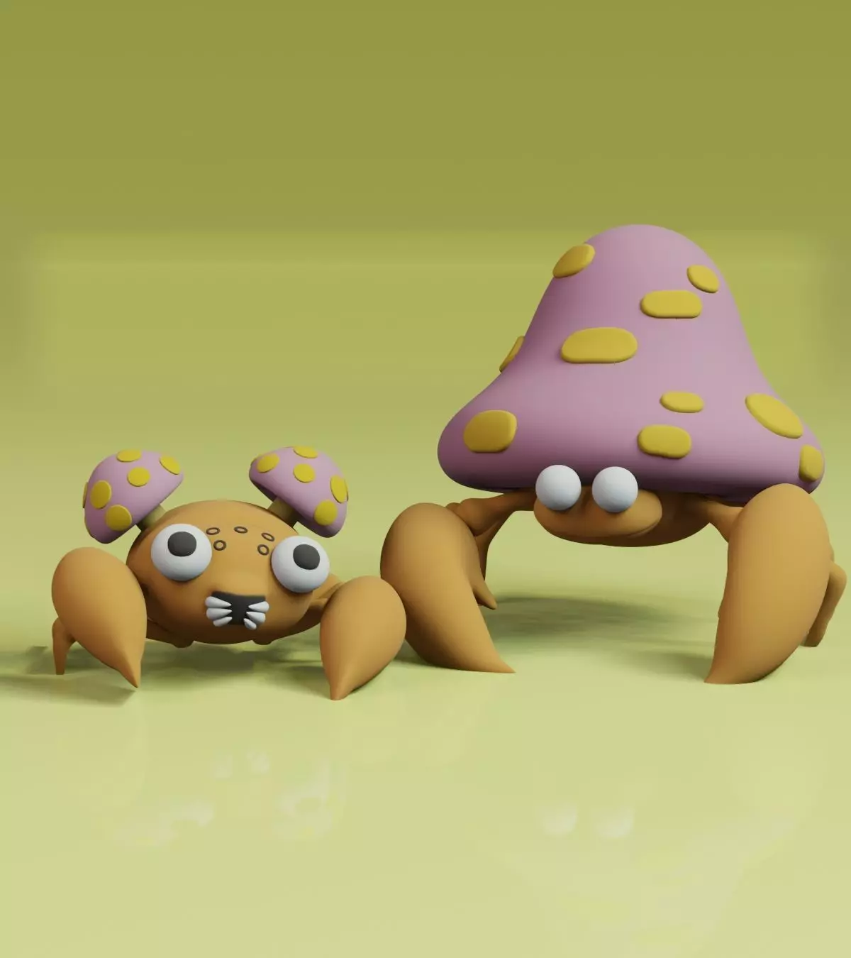 Paras Parasect Pokemon fanart 2 poses 3D print model_1