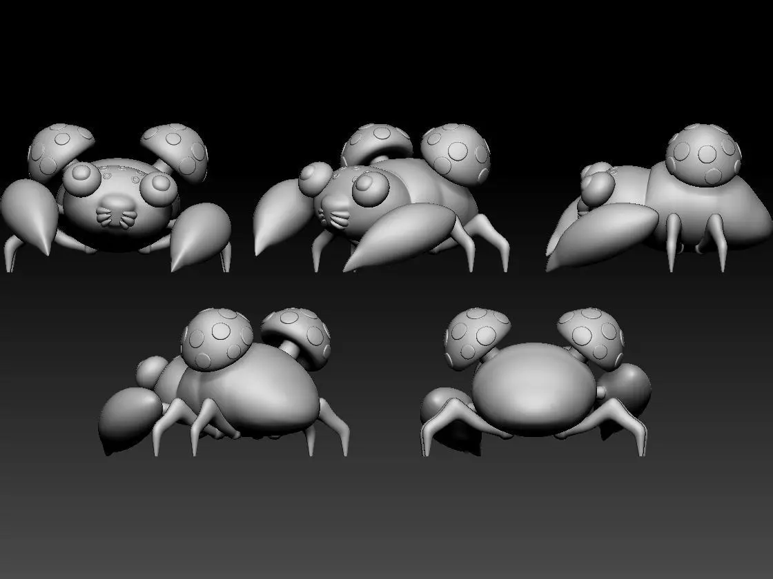 Paras Parasect Pokemon fanart 2 poses 3D print model_4