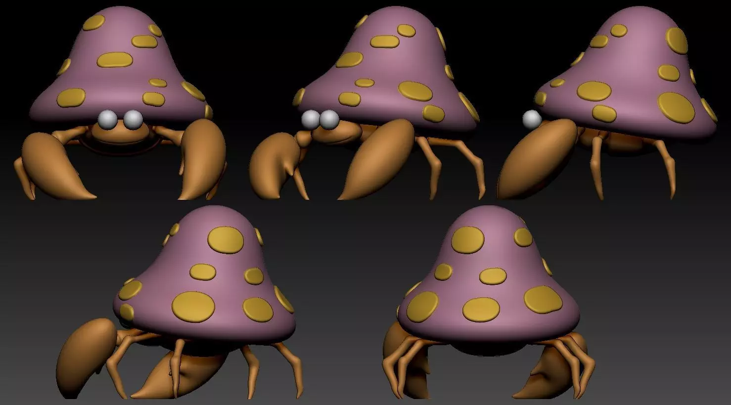 Paras Parasect Pokemon fanart 2 poses 3D print model_3