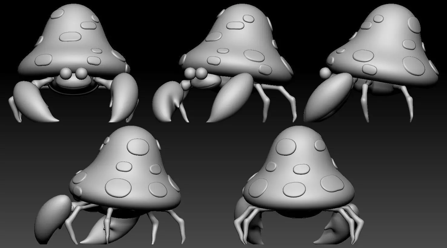 Paras Parasect Pokemon fanart 2 poses 3D print model_5