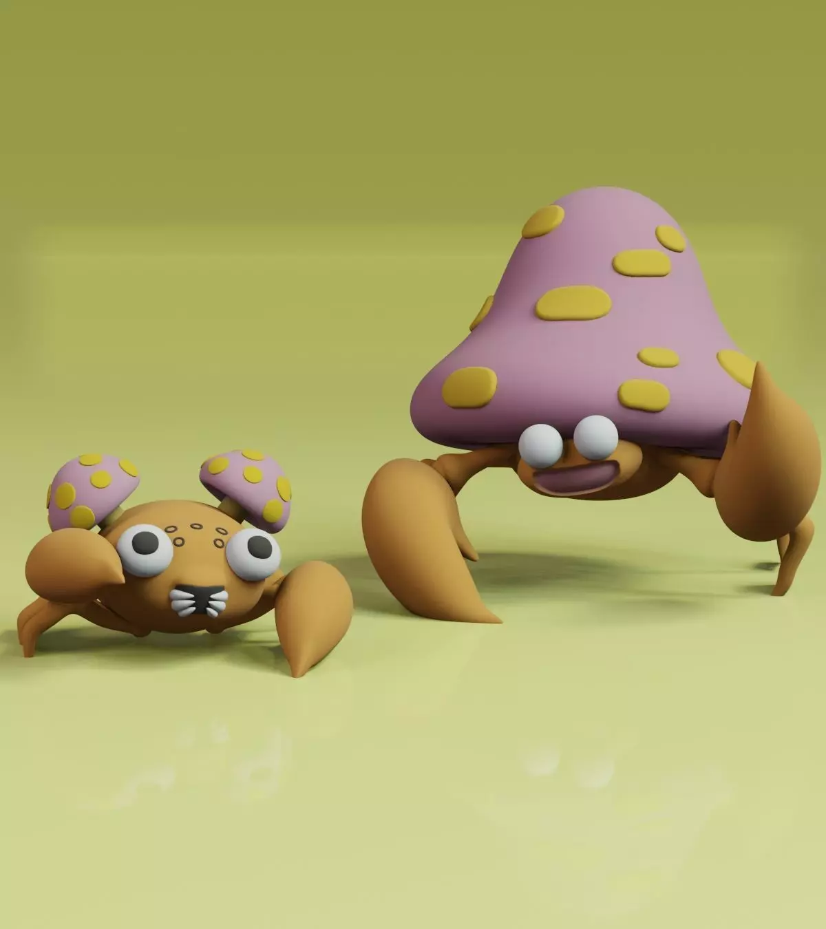 Paras Parasect Pokemon fanart 2 poses 3D print model_0