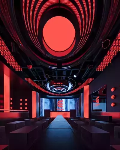 bar 3D model for Corona render 3D model