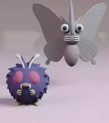 Venonat Venomoth Pokemon Fanart