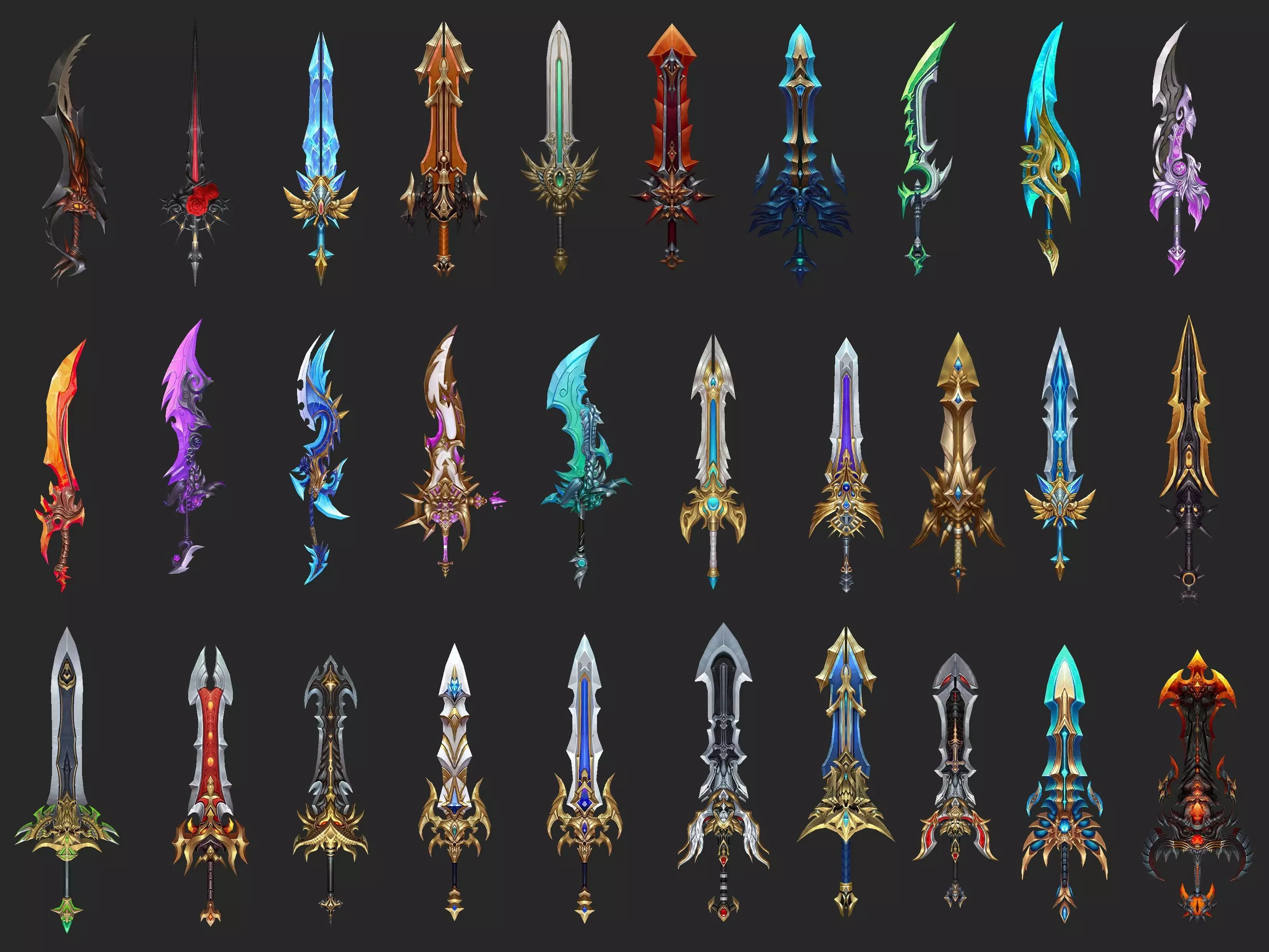 Pack With 30 Fantasy Swords - Part 10 Low-poly 3D model_0