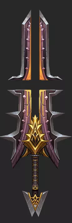 Pack With 30 Fantasy Swords - Part 08 Low-poly 3D model_7