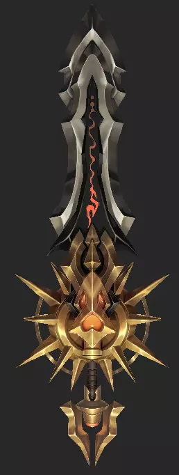Pack With 30 Fantasy Swords - Part 07 Low-poly 3D model_28