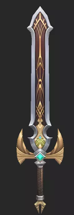 Pack With 30 Fantasy Swords - Part 07 Low-poly 3D model_1