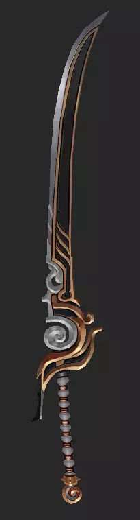 Pack With 30 Fantasy Swords - Part 06 Low-poly 3D model_3