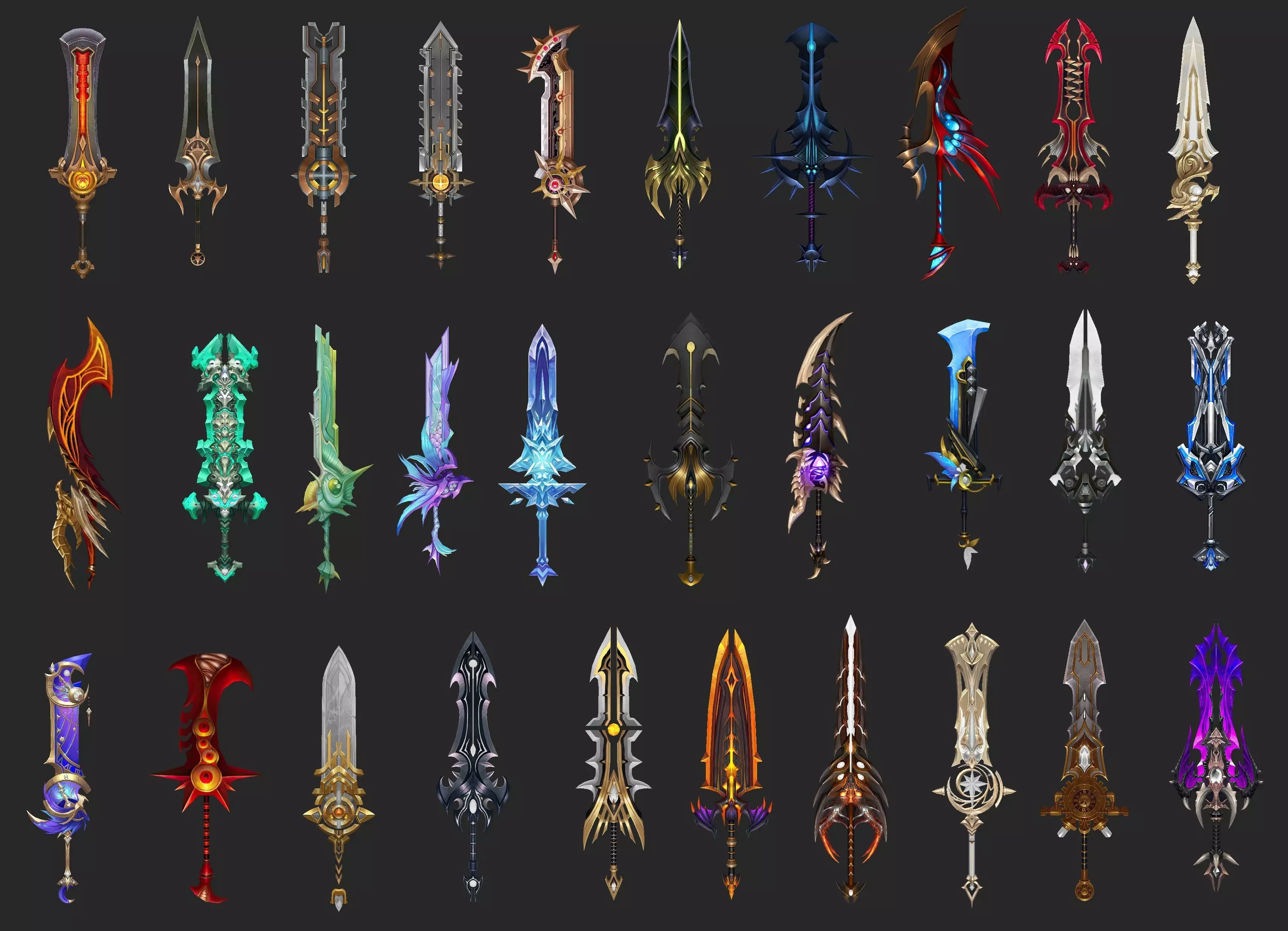 Pack With 30 Fantasy Swords - Part 05 Low-poly 3D model_0